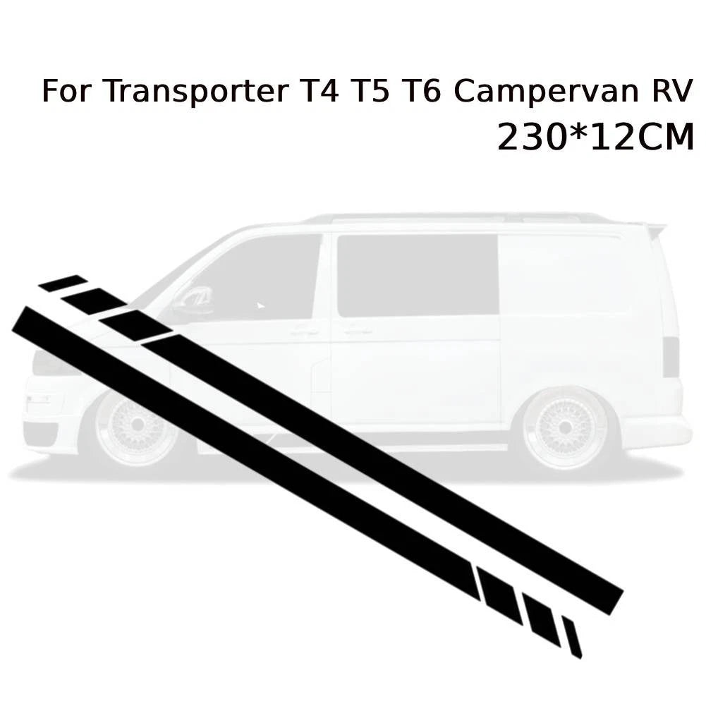 2X Side Stripes Sticker Decals for Volkswagen Transporter T4 T5 (1990–2015)