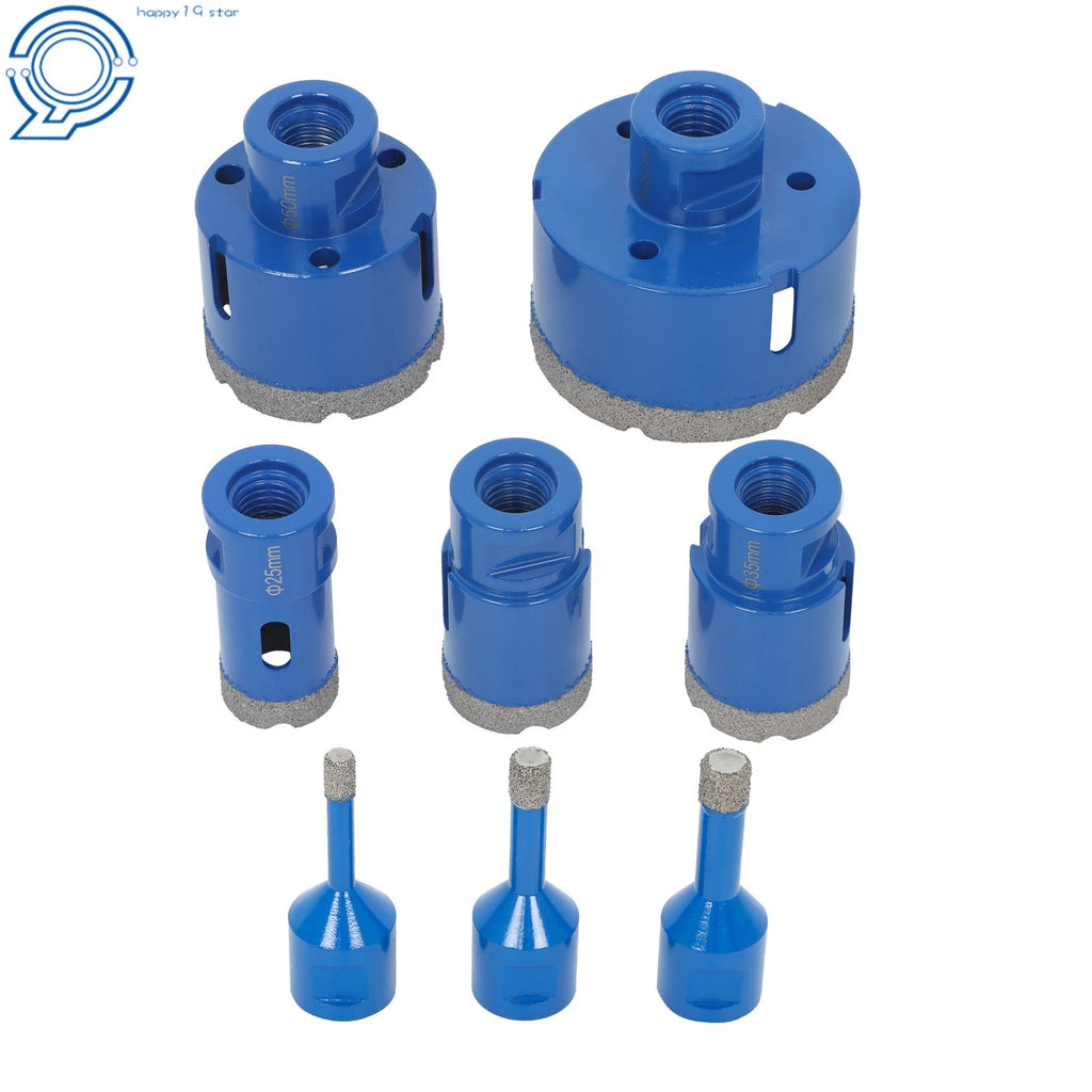 8-Piece Diamond Hole Saw Set for Ceramic & Marble Tiles