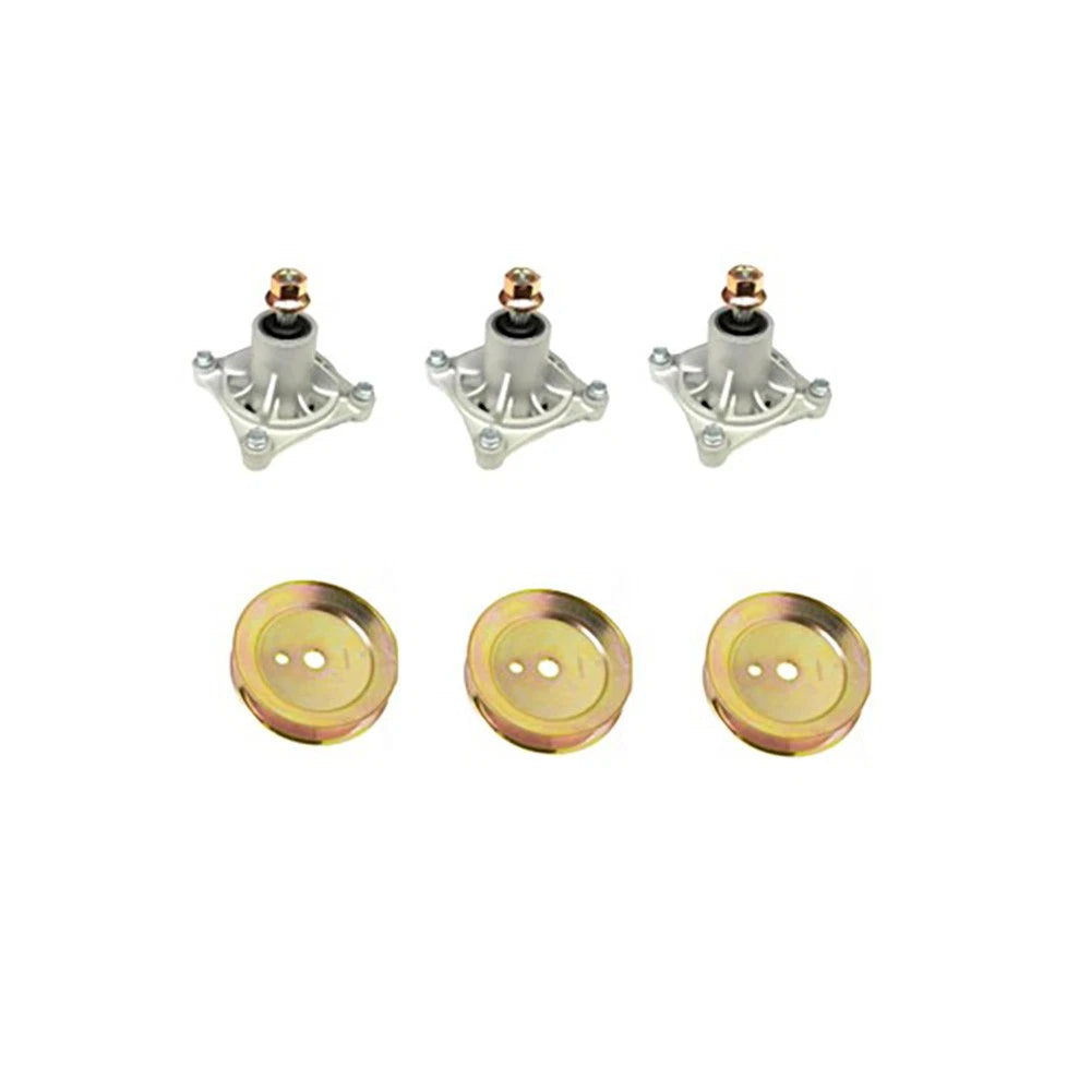 Set of 3 Spindle Assembly 604214 & Spindle Pulley 603988 for Hustler 931741