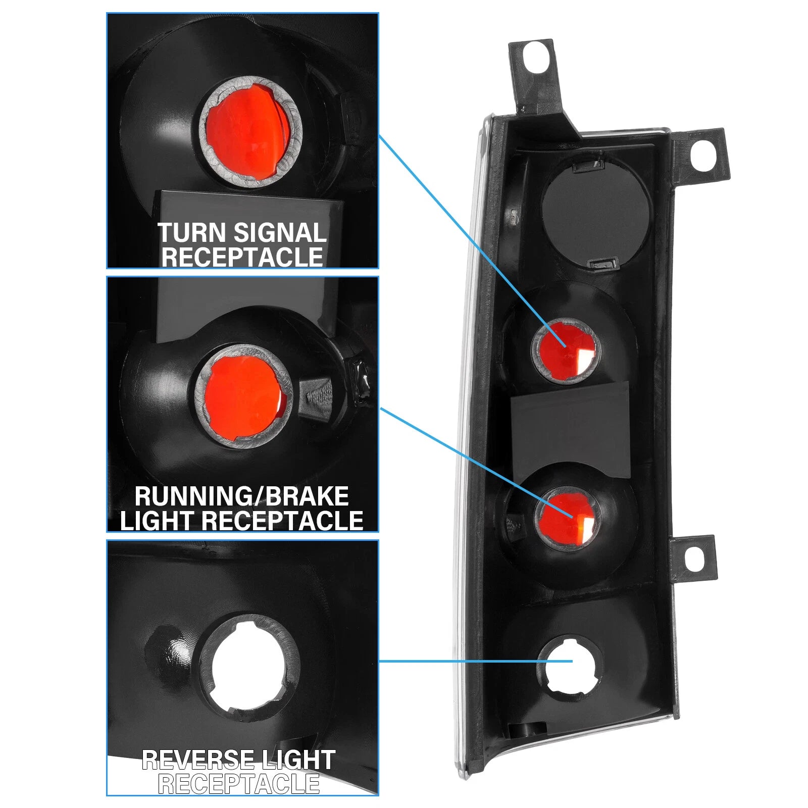 Tail Lights for GMC Savana/Chevrolet Express 1500 2500 3500 (1996-2002)