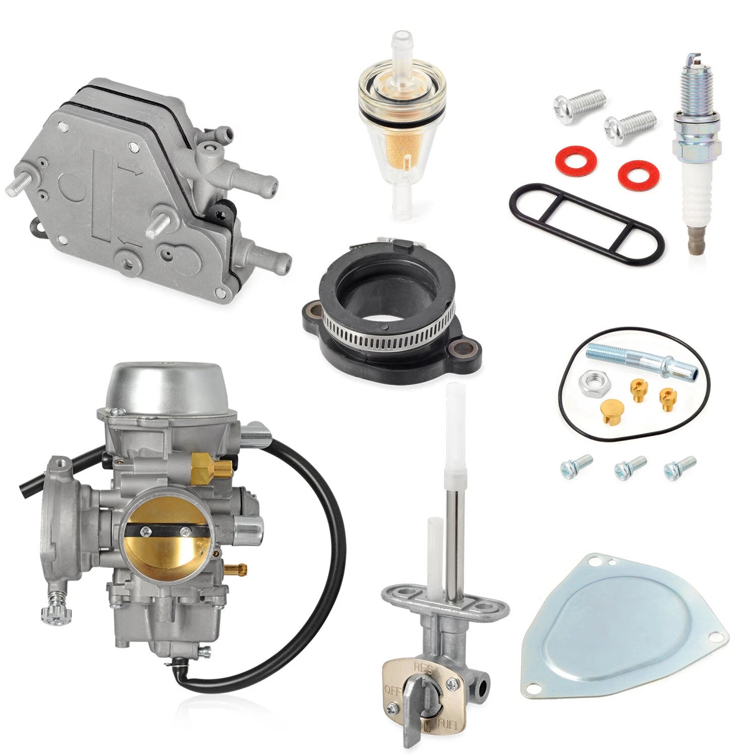 Carburetor Intake Boot & Fuel Pump Valve Petcock for Polaris Outlaw Predator 500 (2003–2007)