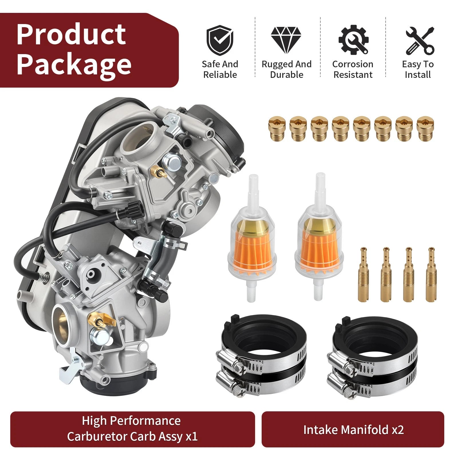 Carburetor & Intake Manifold Boot for Kawasaki Brute Force 750 (2005–2007)
