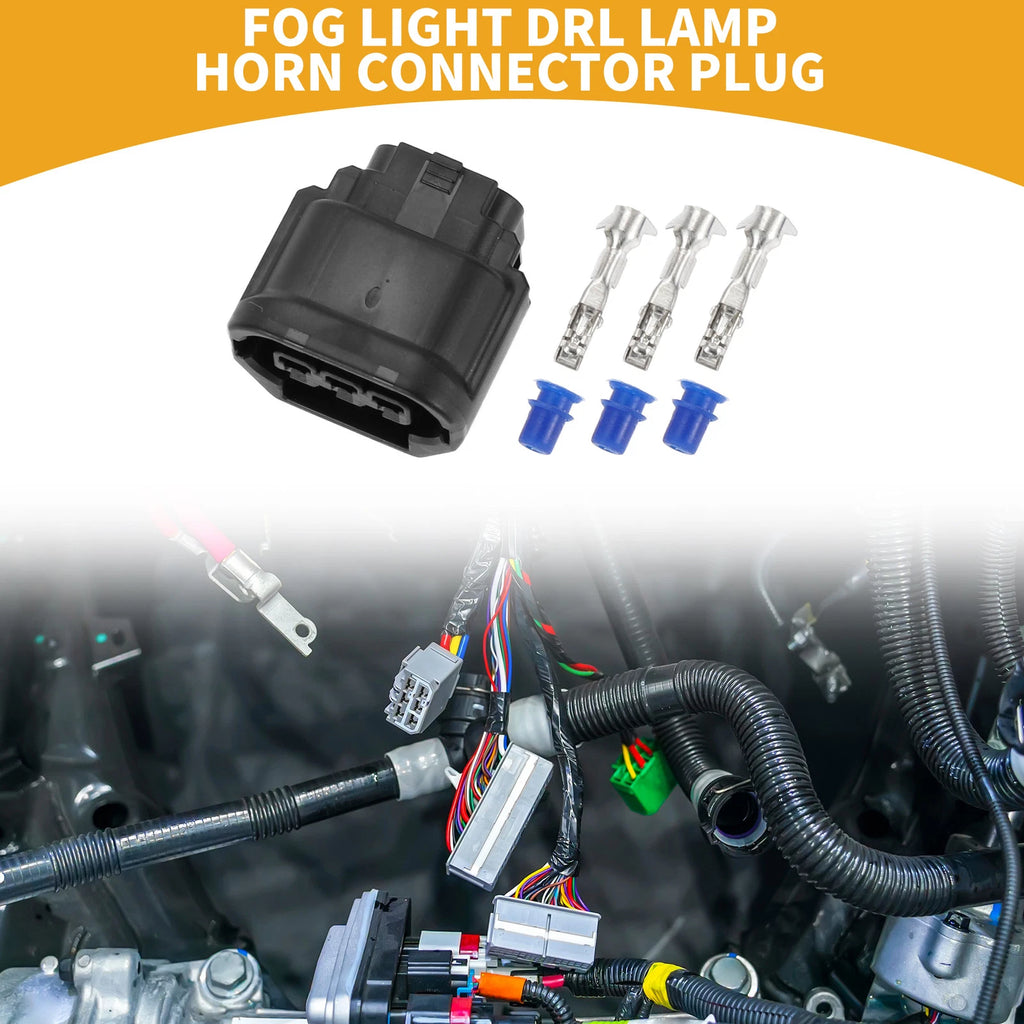 3 Pin Fog Light DRL Lamp Horn Connector Plug for Honda Civic (2016–2019)