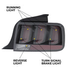 LED Tube Tail Lights for Ford Mustang (2005–2009) Smoked Signal Brake Lamps