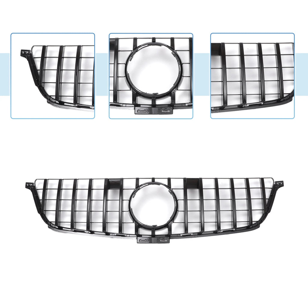 Front Upper Bumper Grille for Mercedes-Benz ML63 AMG (2012–2015) Black