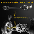 2X Rear CV Axles for Polaris RZR 4/S/S4 900 1000