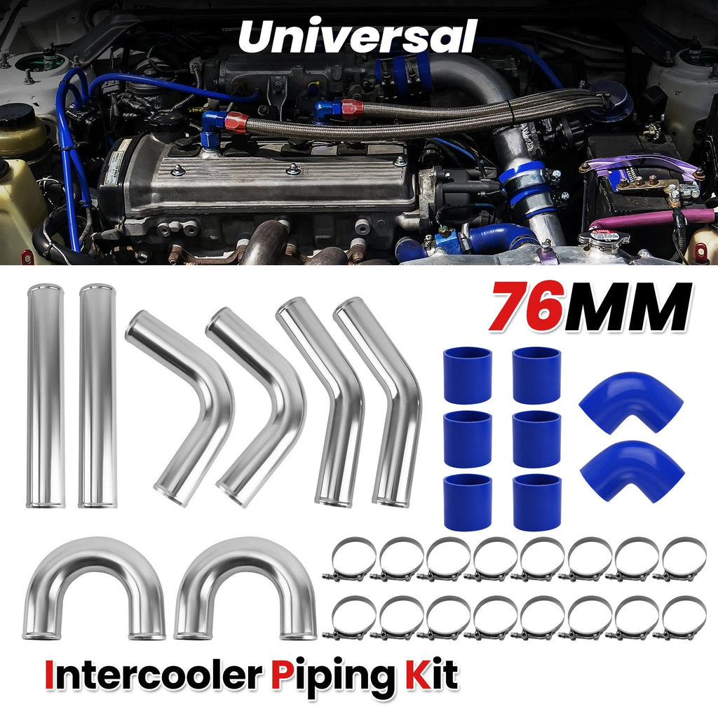 3" Turbo Intercooler Piping Kit with U Pipe & Silicone Hose