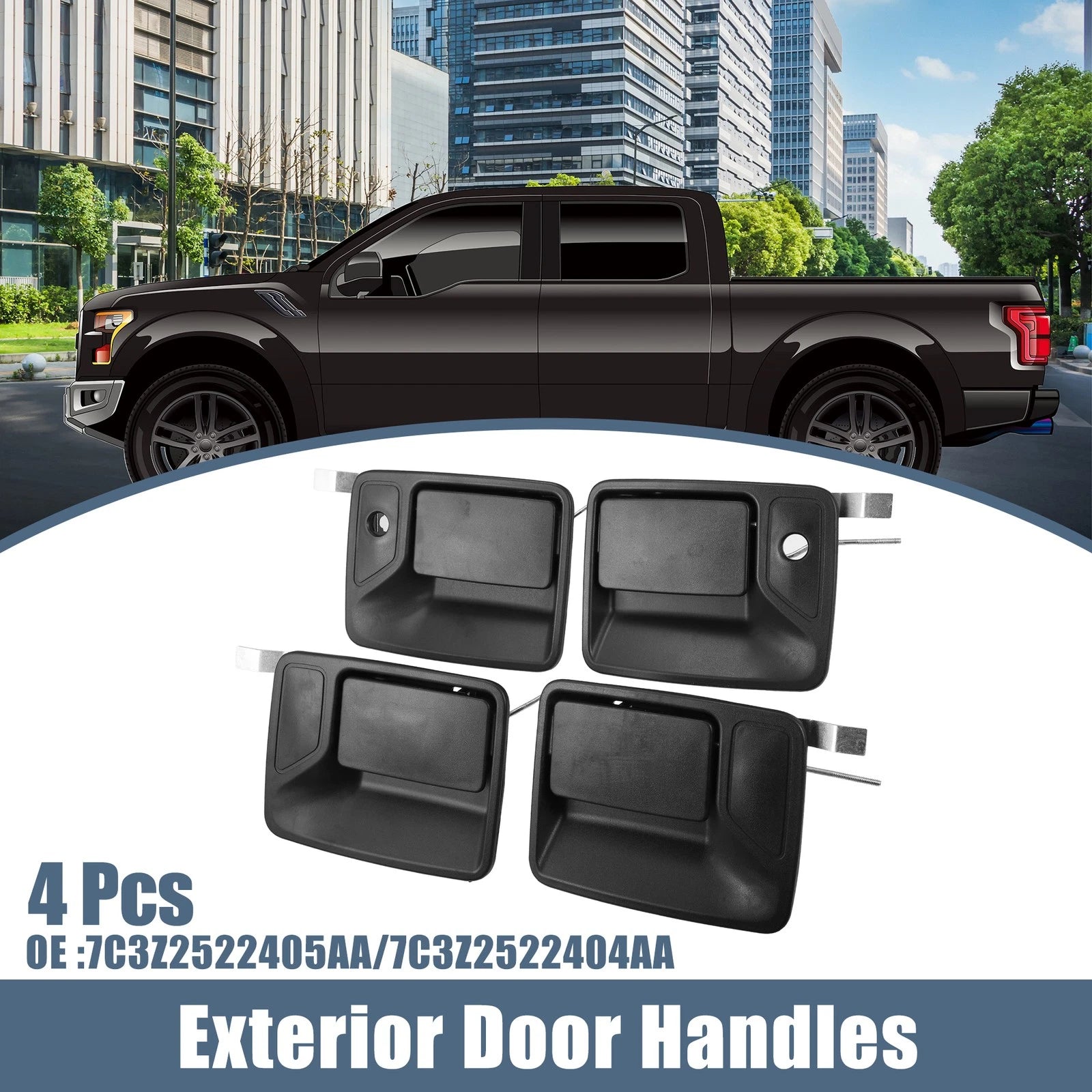 Set of 4 Exterior Door Handles for Ford Excursion (2000–2005) Black