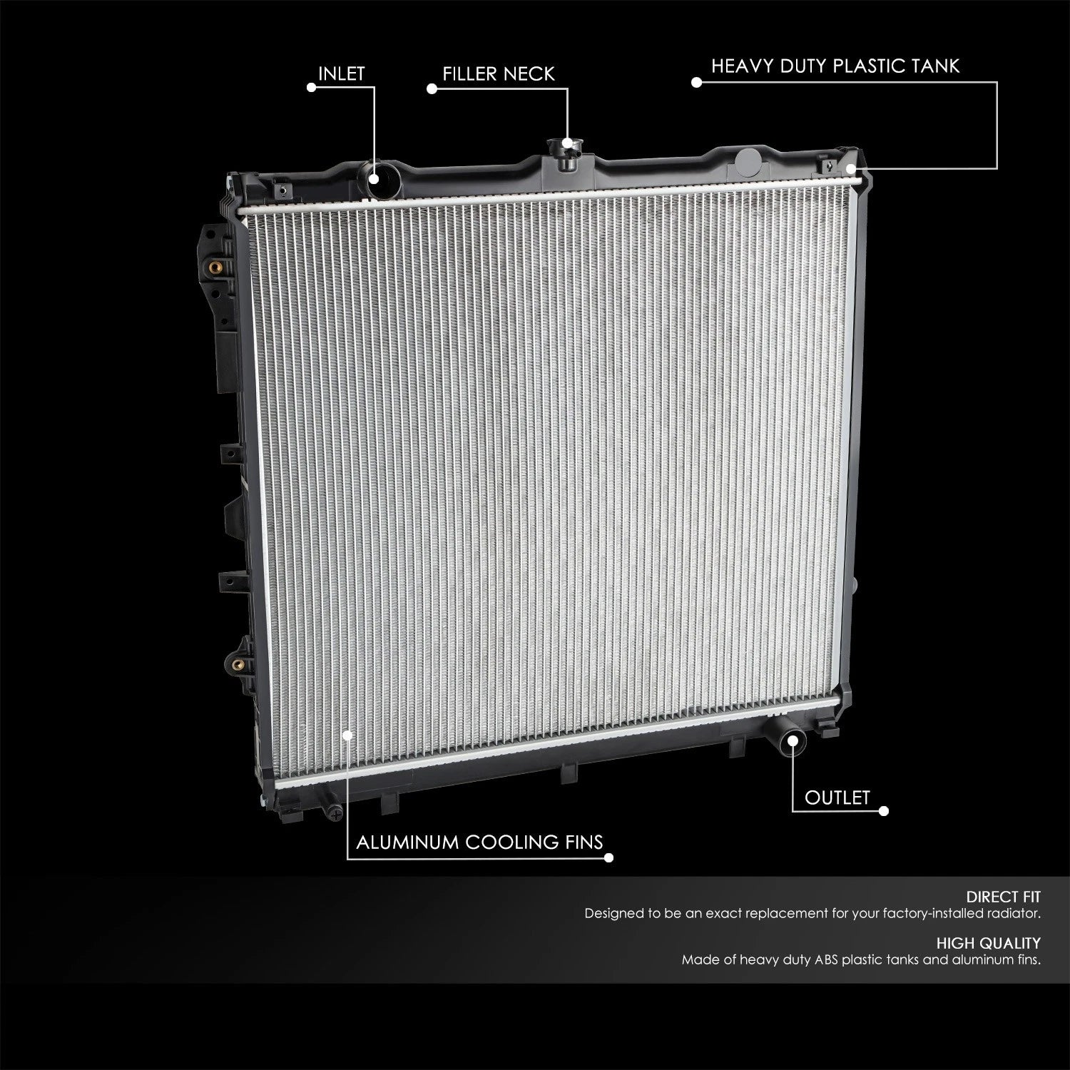 Aluminum Core Cooling Radiator DPI 2992 for Toyota Sequoia Tundra (2007–2009)