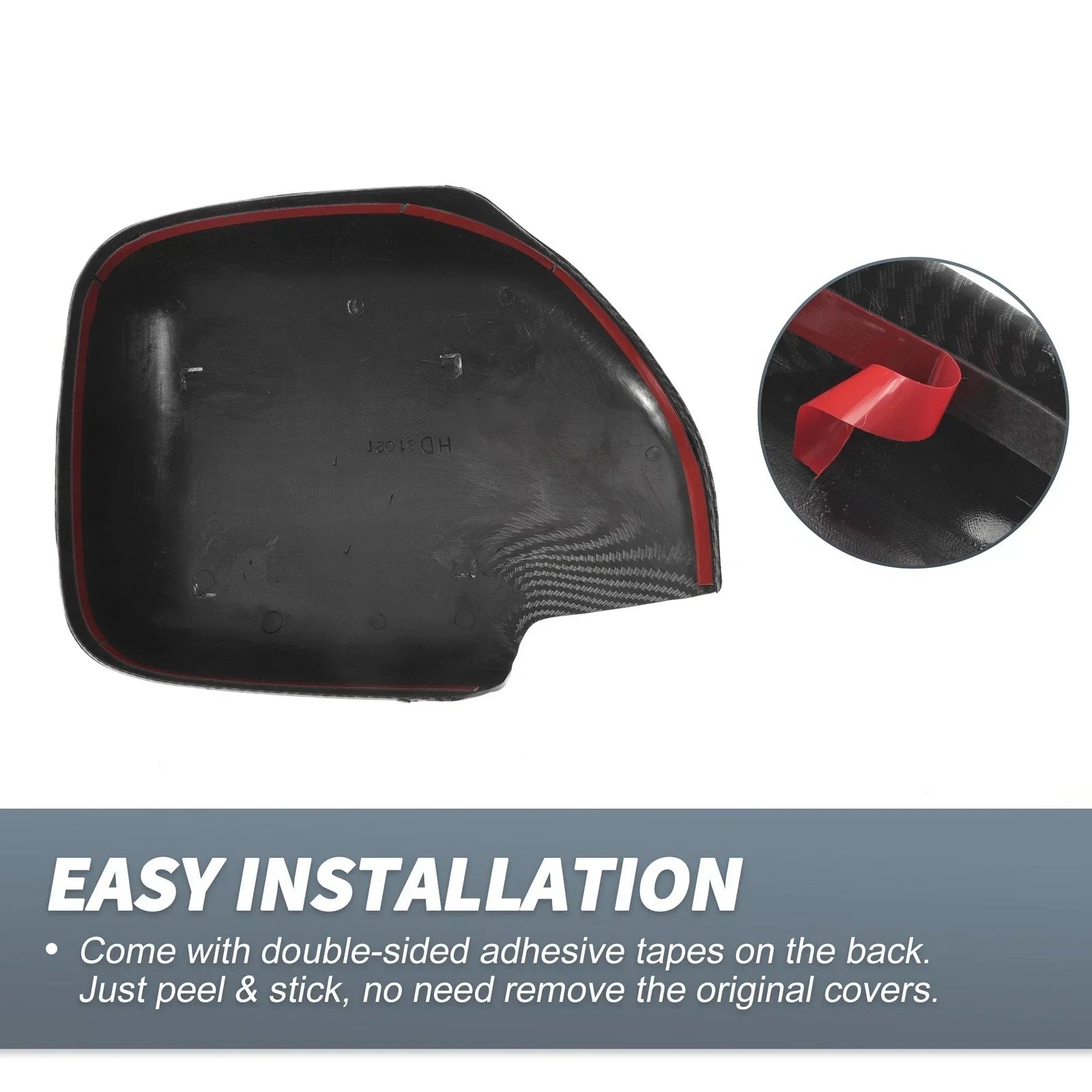 Rearview Mirror Cap Overlay 2 x Black Carbon Fiber for Lexus LX470 (1998-2007)