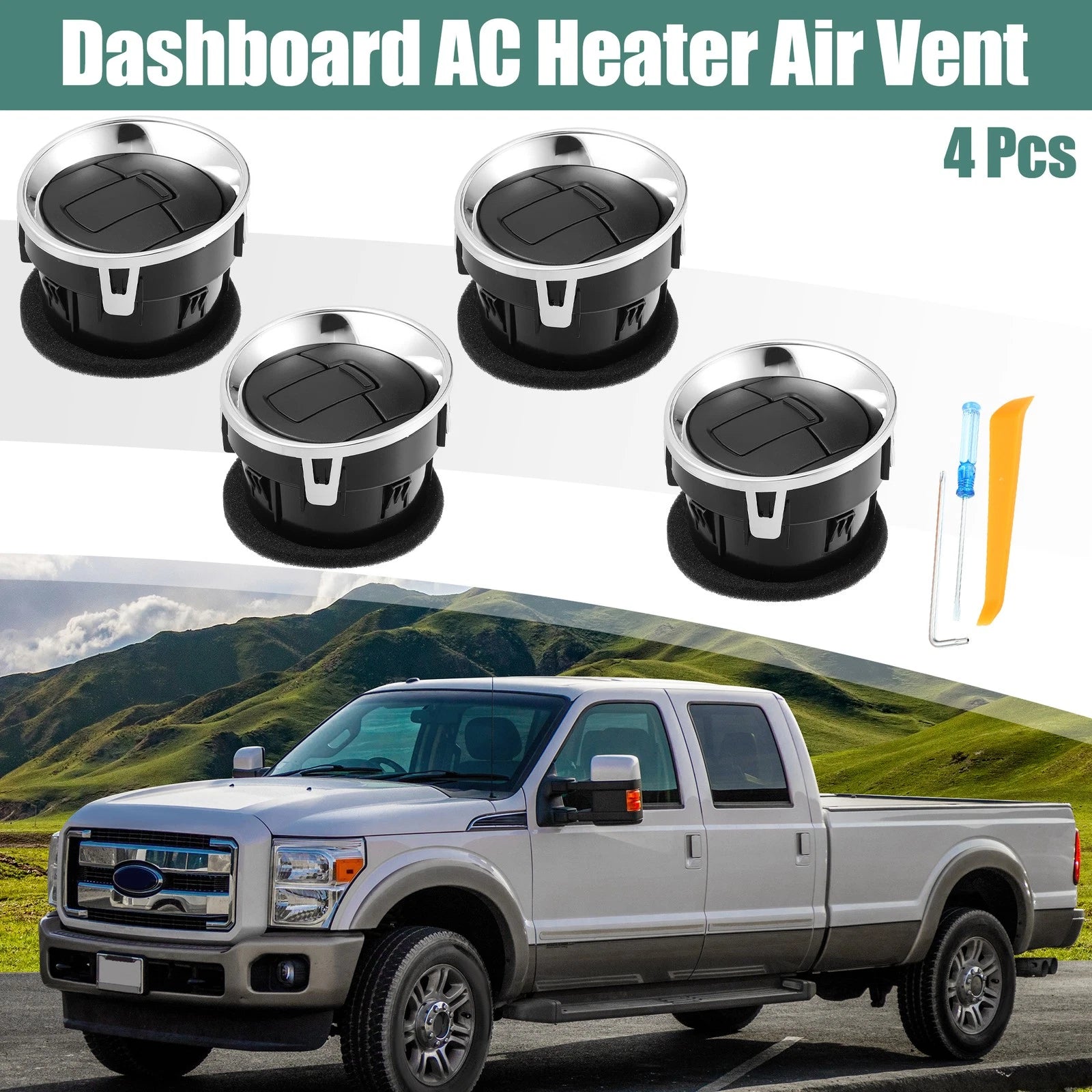 Set of 4 Front Dashboard AC Heater Air Vents AL3Z19893BA for Ford F-150 (2009–2014)