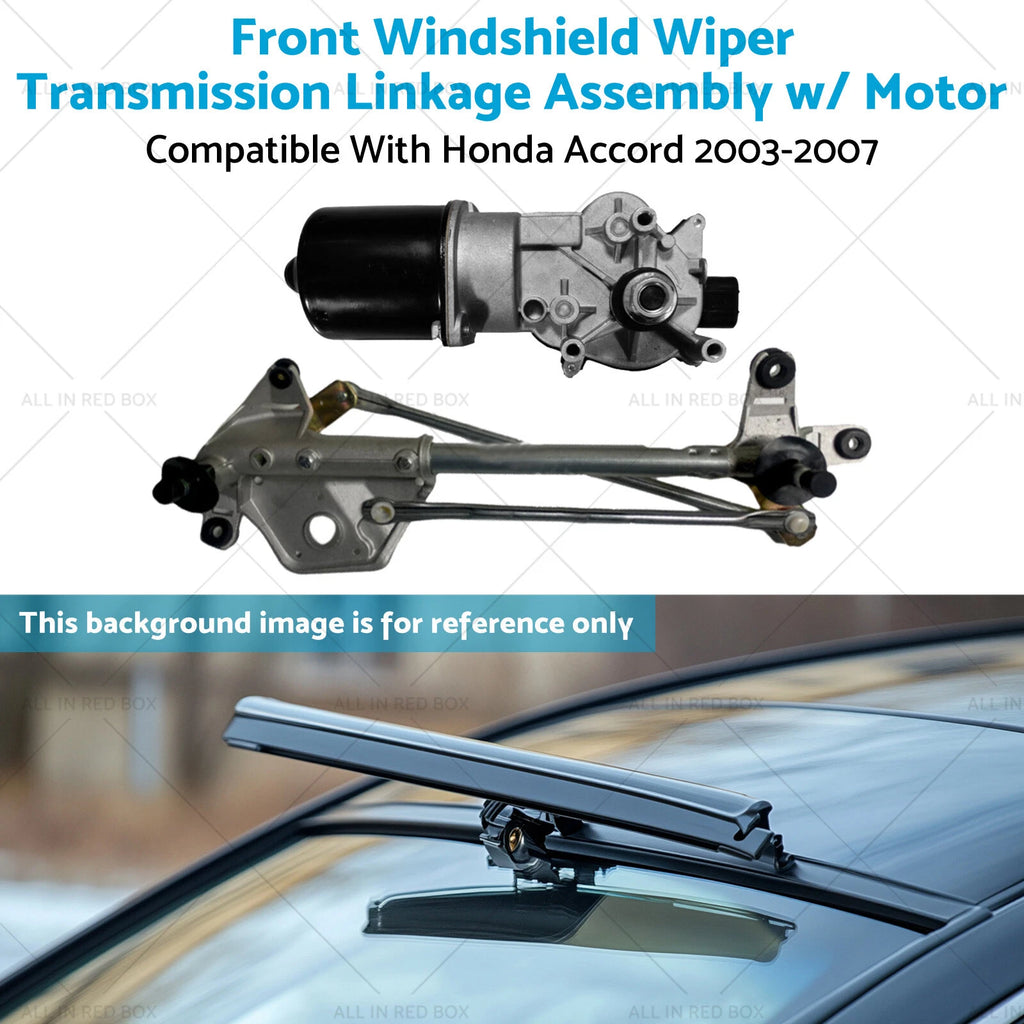 Front Windshield Wiper Transmission Linkage Assembly w/ Motor for Honda
