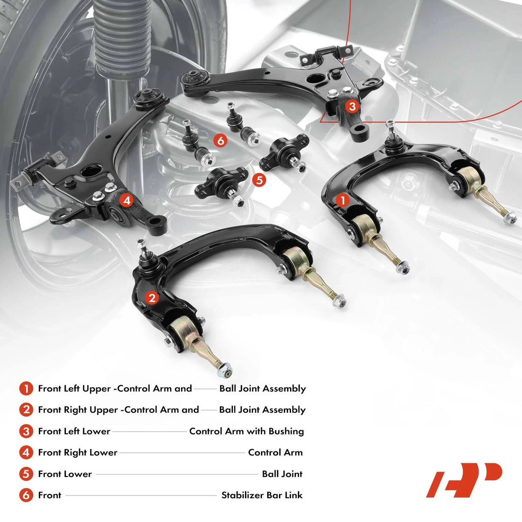 Set of 8 Front Control Arms with Ball Joints for Hyundai Sonata