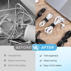 Set of 4 Silicone Cable Organizers for Efficient Cord Management 13CM Length