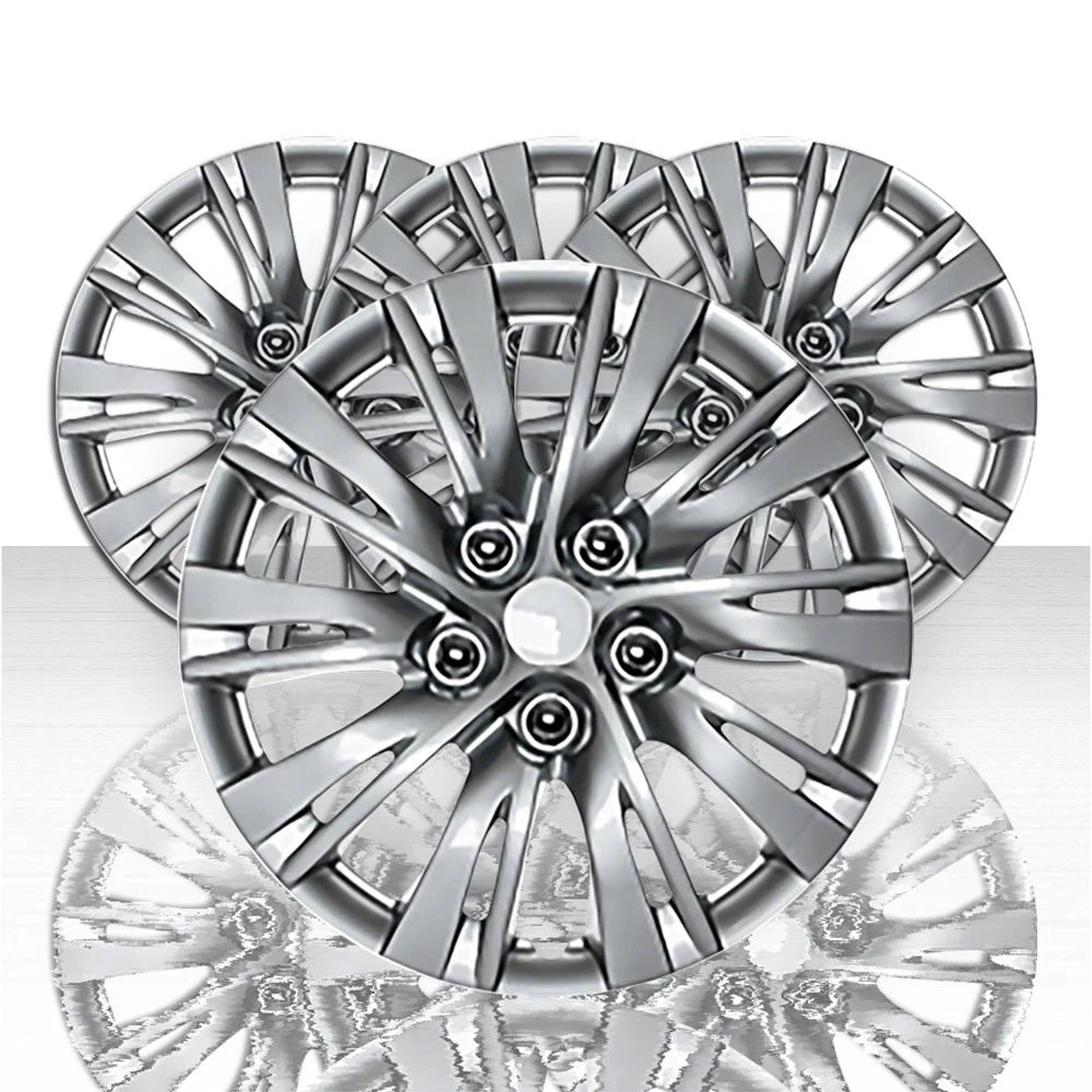 Set of 4 15" 10 Split Spoke Wheel Covers - Silver - ARFH385 Auto Reflections