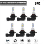 LED Headlight and Fog Light Bulbs Combo for Chevy Silverado 1500/2500 (2004–2006)