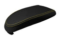 Carbon Fiber Console Lid Armrest Cover for Ford Focus (2000–2007) Yellow Stitch