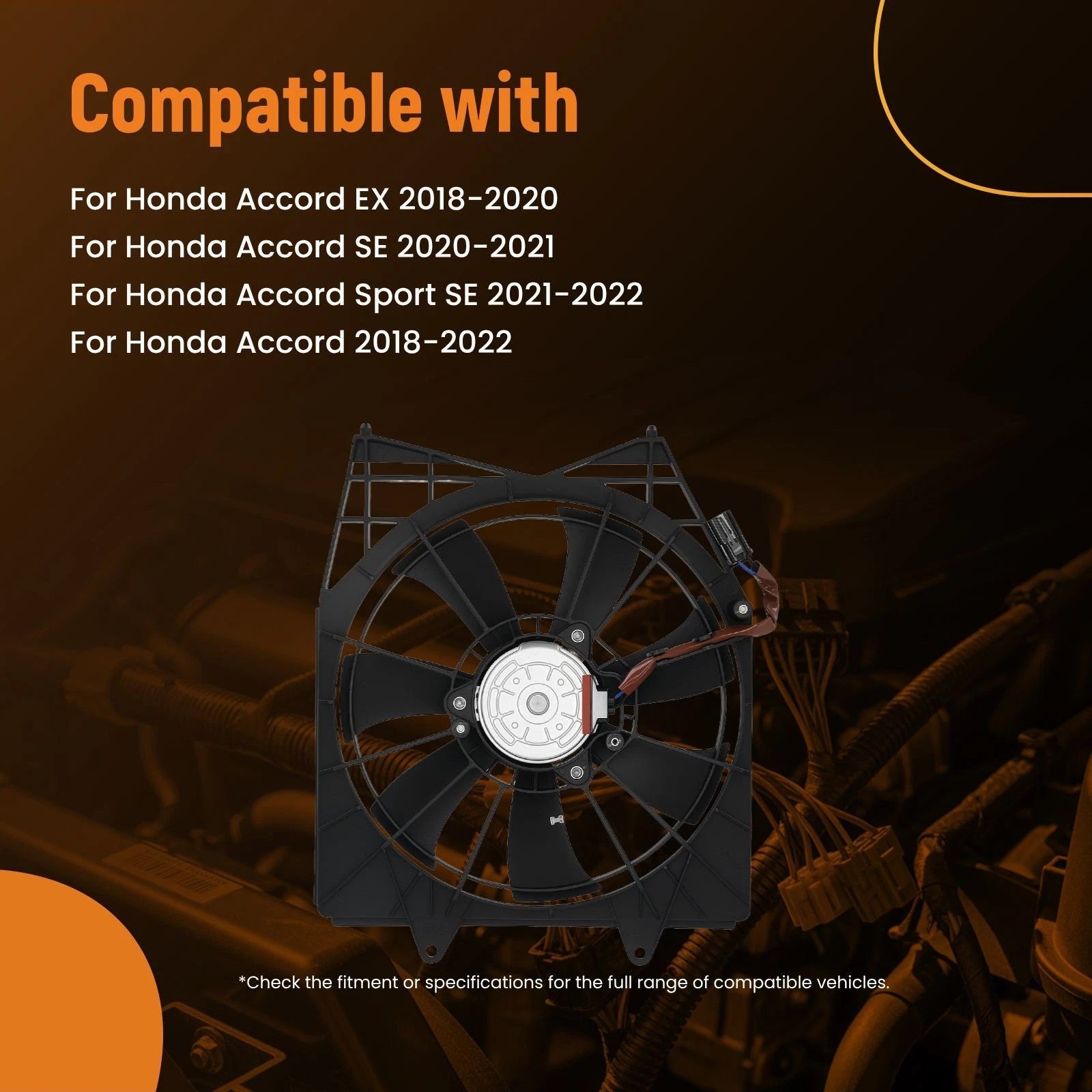 Electric Engine Cooling Fan for Honda Accord EX/SE (2018–2022)