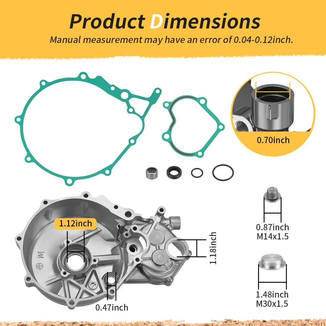 Left Crank Case Stator Cover & Gaskets for Honda XR 650L (1993–2024)