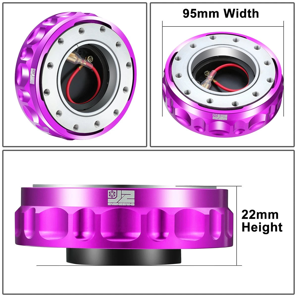 Steering Wheel Quick Release Hub Adapter Kit for Universal Vehicles (J2)