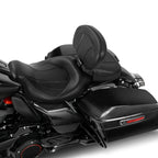 Black Driver Passenger Seats & Rider Pad for Harley Street Road Glide (09-23)