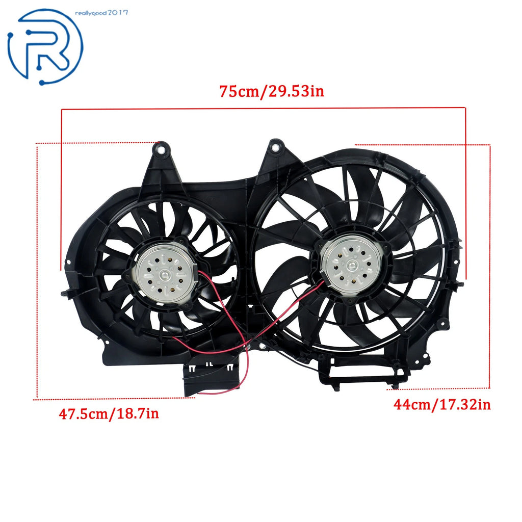 Radiator Condenser Cooling Fan Assembly for Audi A4 Quattro & A4 (2002–2009)