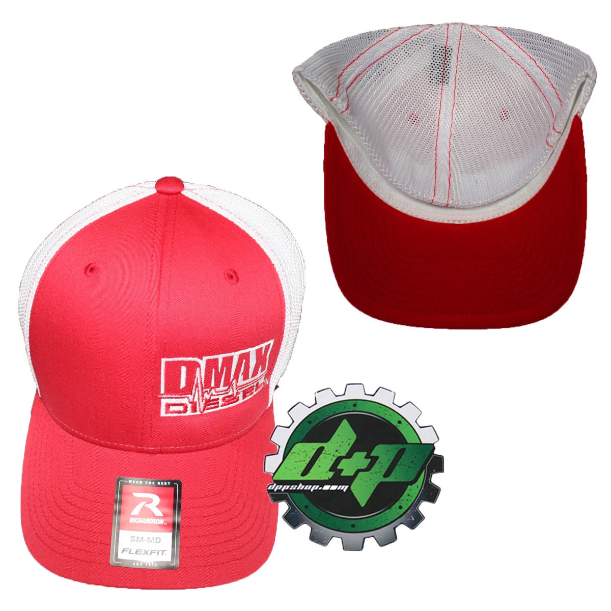 Duramax Diesel Truck Hat for Richardson 110 DMAX (S/M) - Red Flexfit Mesh Back