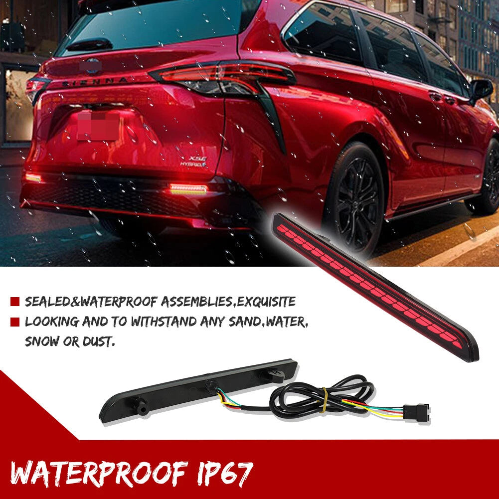 Smoke Red LED Rear Bumper Fog Brake Signal Light for Toyota Sienna (2021–2026)
