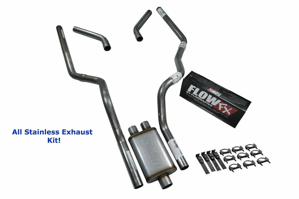 Dual Exhaust for Chevy GMC 1500 (1996–1999) Stainless Steel Corner Exit