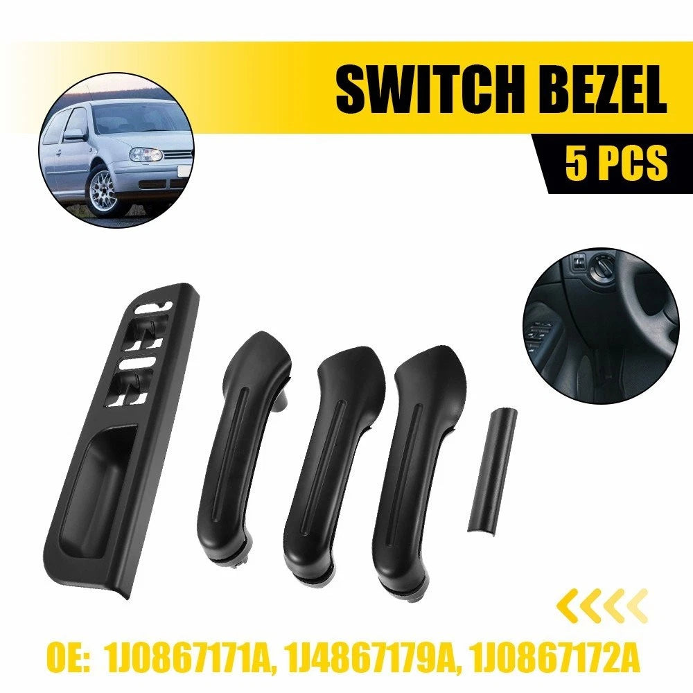 Set of 4 Window Switch Panel Bezel Door Handle Trim for VW Passat B5 (1998–2004)