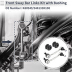 Front Stabilizer Bar Links Set of 2 with Bushings for Hyundai Sonata (2009–2010) No.K80949