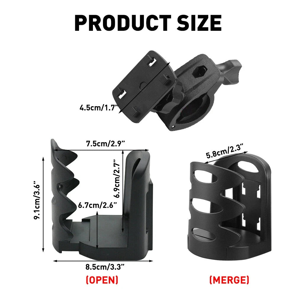 Adjustable Drink Cup Holder for Motorcycle (17-32mm)