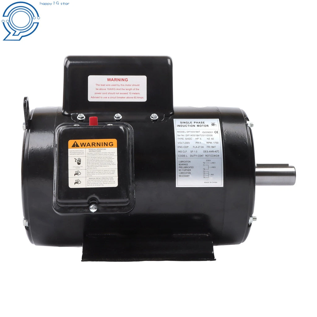 5HP Single Phase ODP Motor 184T 208-230V 60Hz for Compressor Duty
