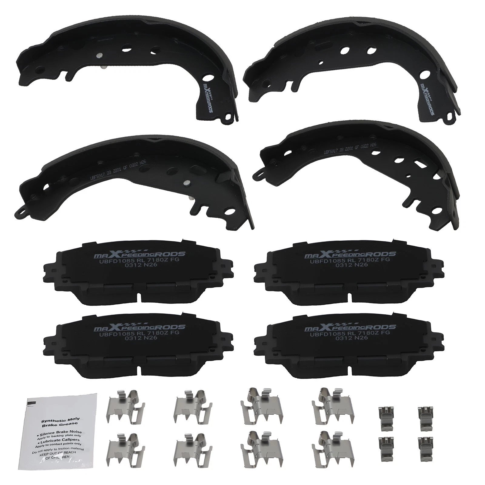 Front Ceramic Brake Pads & Rear Drum Shoes Set for Toyota Yaris (2006–2014)