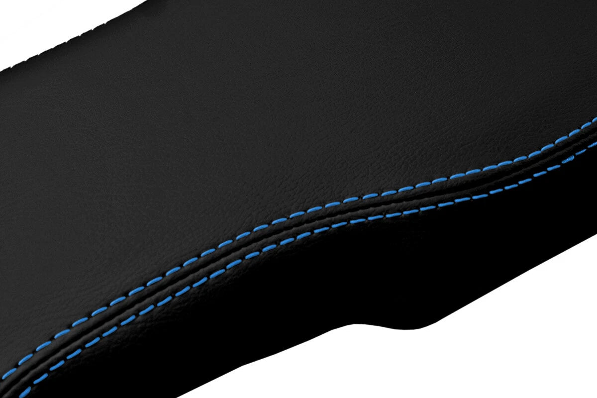 Console Lid Pull Over Cover Leather for Lincoln Town Car (2003–2011) Blue Stitch