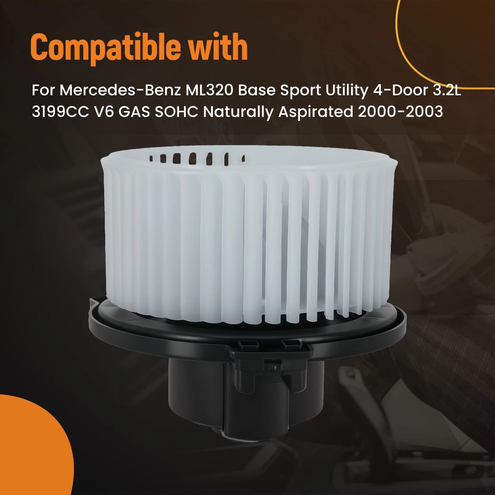 HVAC Heater Blower Motor w/ Fan for Mercedes-Benz ML350 ML500 ML55 AMG (2002–2005)