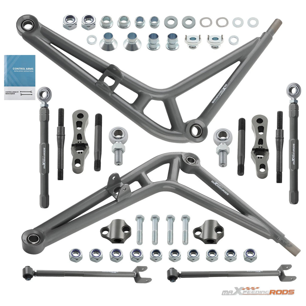 Adjustable Rear Lower Camber Arms Front Control Arms Kit for BMW E46 (1998–2006)