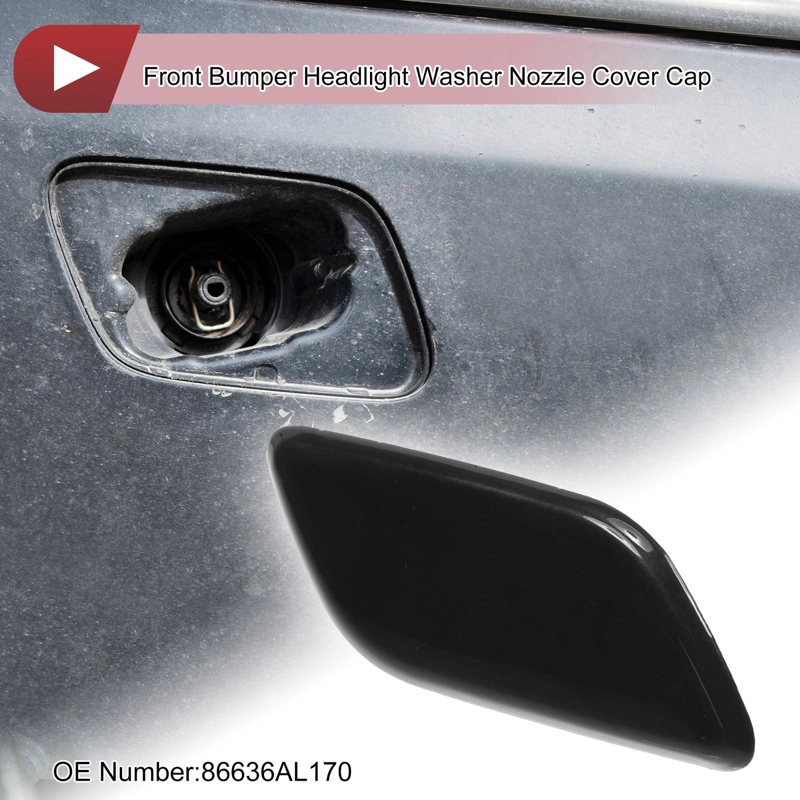 Front Right Washer Nozzle Cover Cap for Subaru Outback (2010–2018) Black