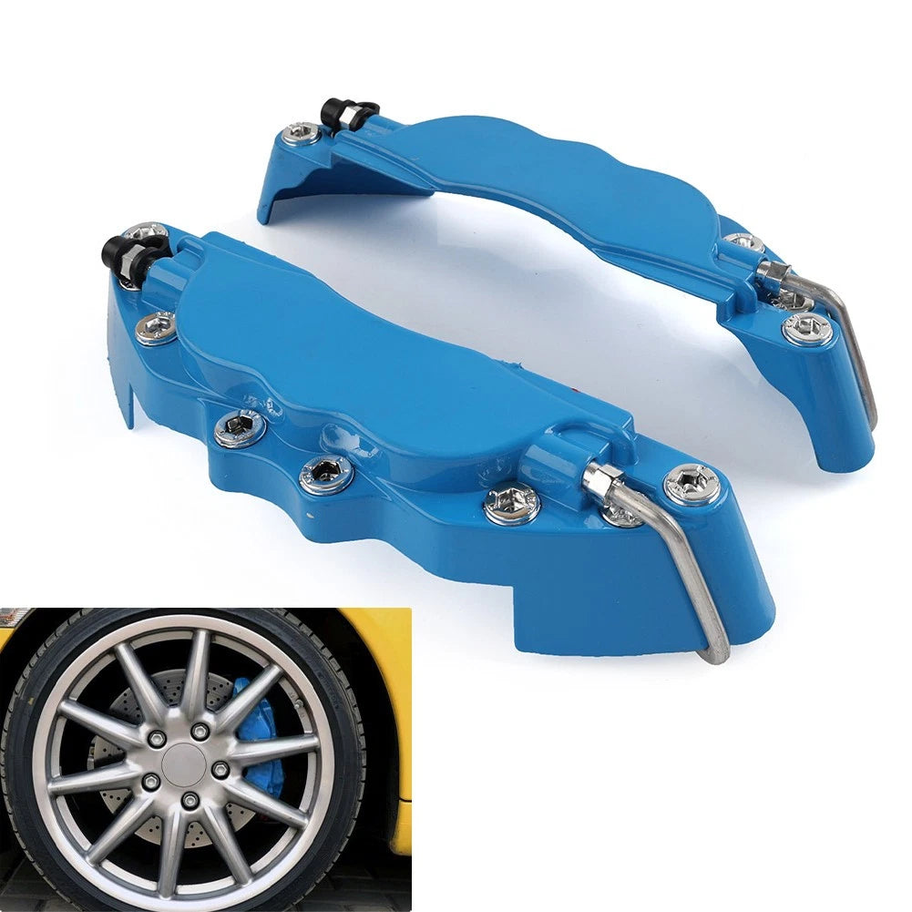 Pair Disc Brake Caliper Cover Kit for Universal Fit (Small Size, Metal, Blue)