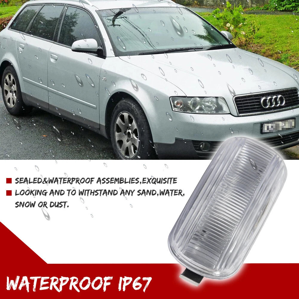 2X Clear Lens Front Side Marker Lights for Audi A4 A6 (2001–2008)