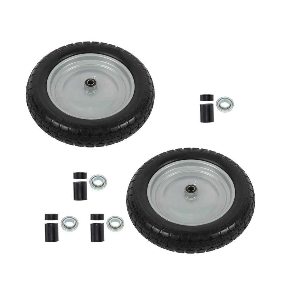 Set of 2 Solid Tires for 14.5x4-8 Wheels with Toothed Tread