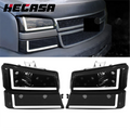 Smoke Headlights for Chevy Silverado Avalanche (2003–2007) with LED DRL