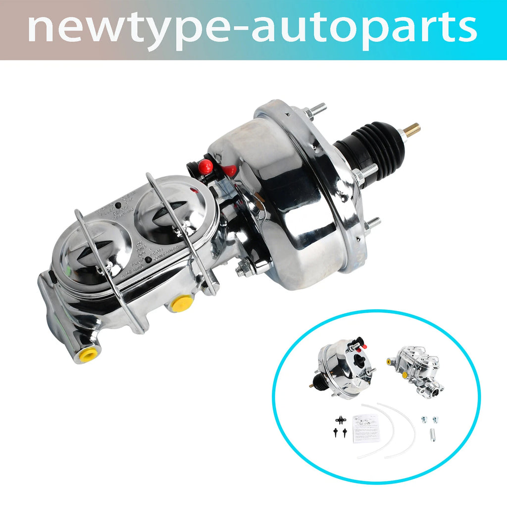 7" Chrome Power Brake Booster & Master Cylinder for Custom Car