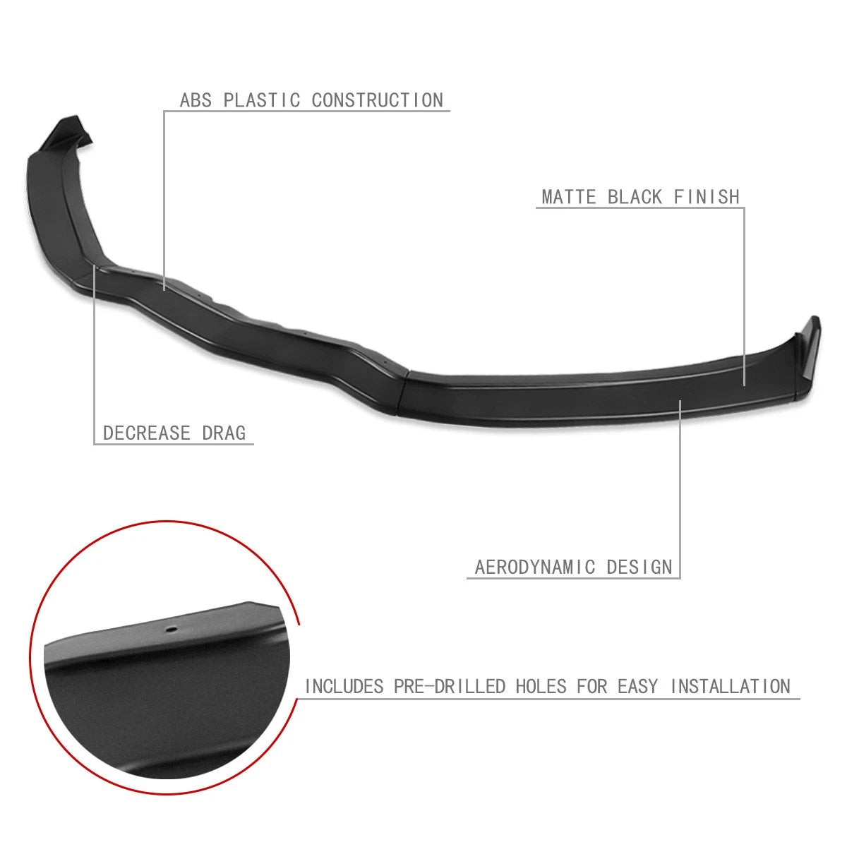 Front Bumper Lip Splitter for Chevy Corvette (2014–2019) Matte Black