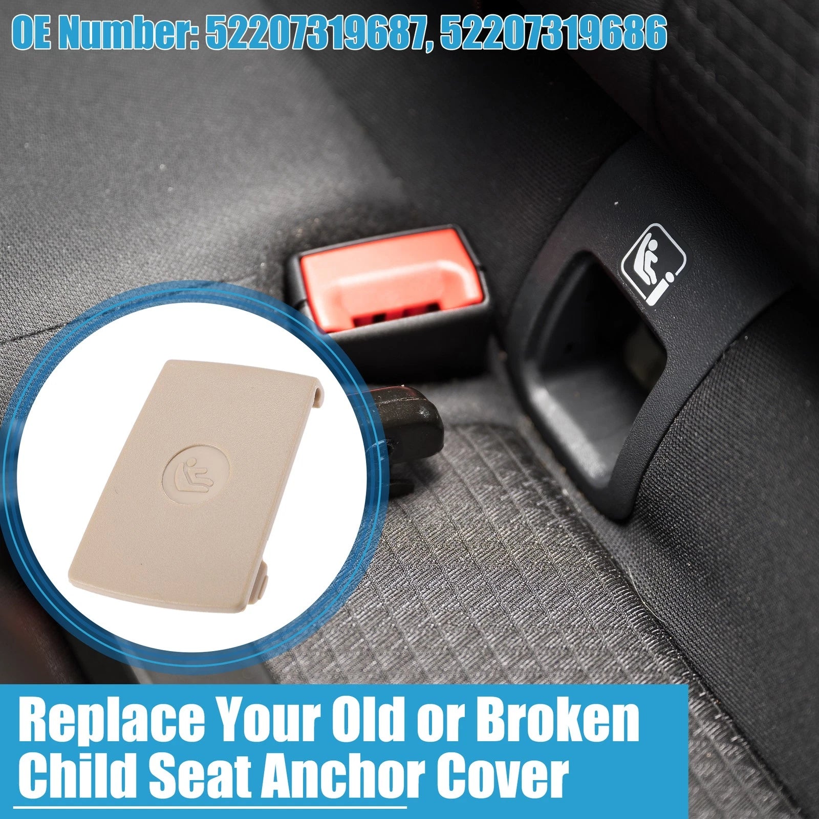 Rear Child Seat Anchor ISOFix Cover 52207319687 for BMW 1 Series (2004–2013)