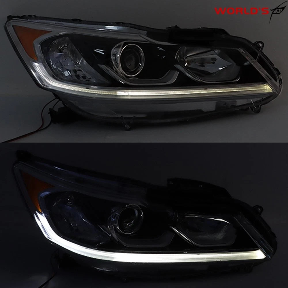 Set of 2 Halogen Headlights with LED DRL for Honda Accord (2016–2017)