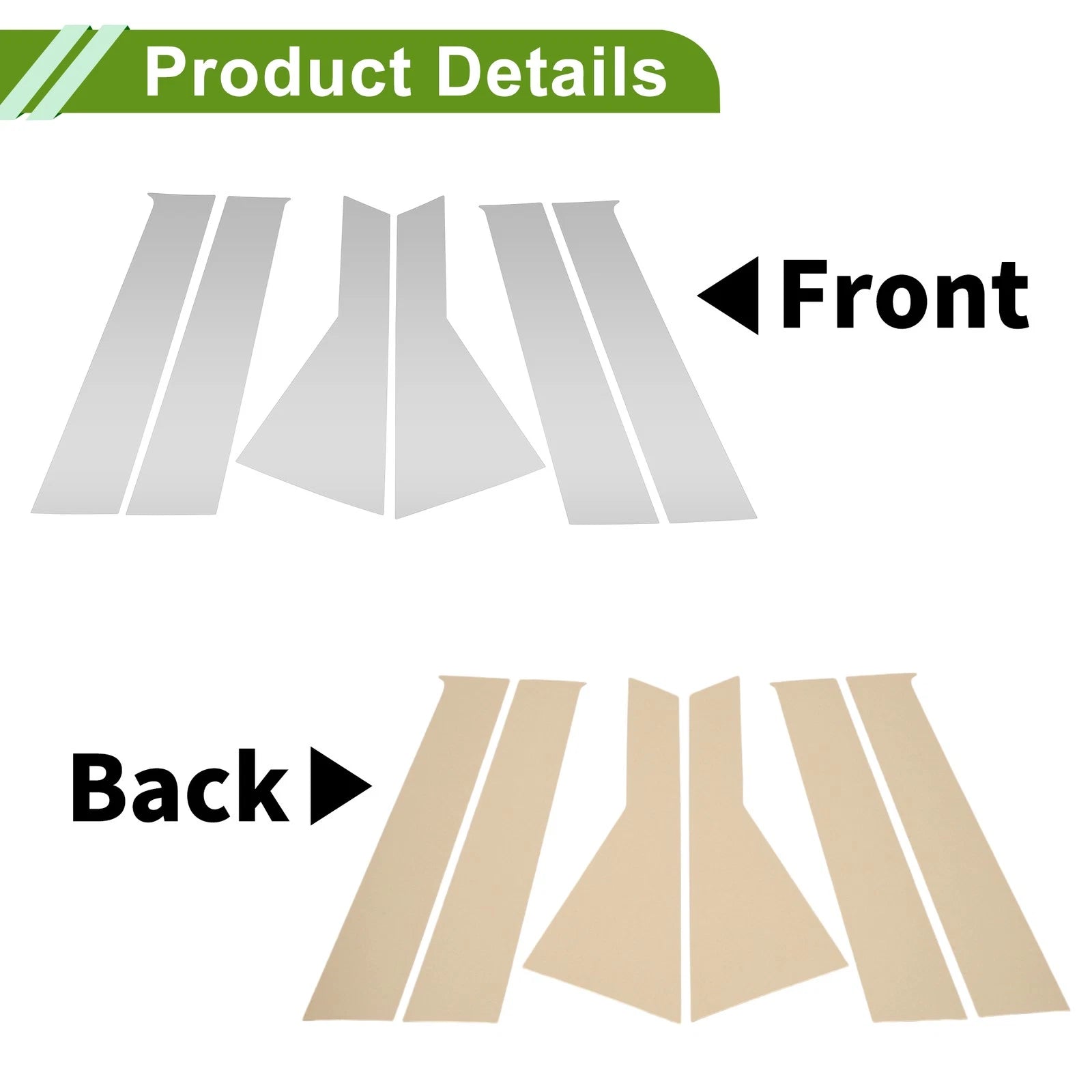 6 Pcs Pillar Window Trim for Dodge Journey (2009–2020) Silver Tone