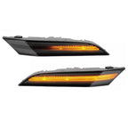 2X Smoked Amber Bumper Side Marker Turn Signal Lights for Porsche 911 (2019–Present)