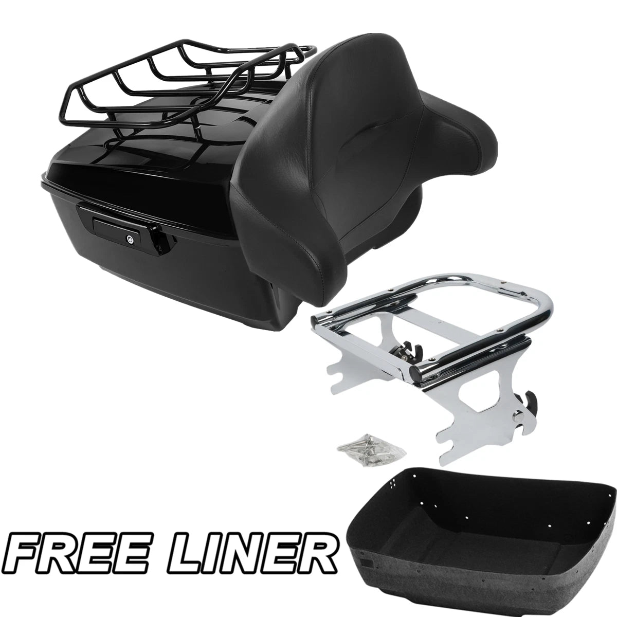 Trunk Backrest Pad Mount Rack for Harley Touring Road Glide (1997–2008)