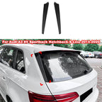 Rear Window Side Spoilers for Audi A3 8V Sportback S-Line (2014–2020) Carbon Look